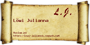 Löwi Julianna névjegykártya
